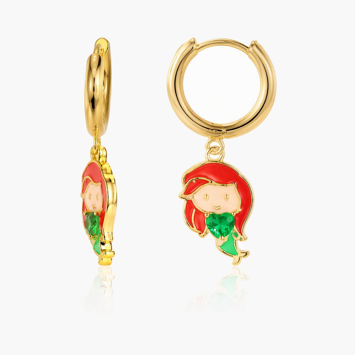 Cute Princess Charm Hoop Earrings