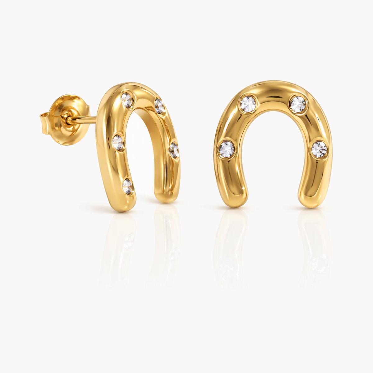 Trendy Horseshoe Stud Earrings