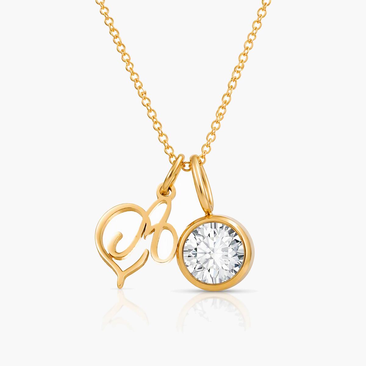 Dainty Initial Letter Pendant Necklace