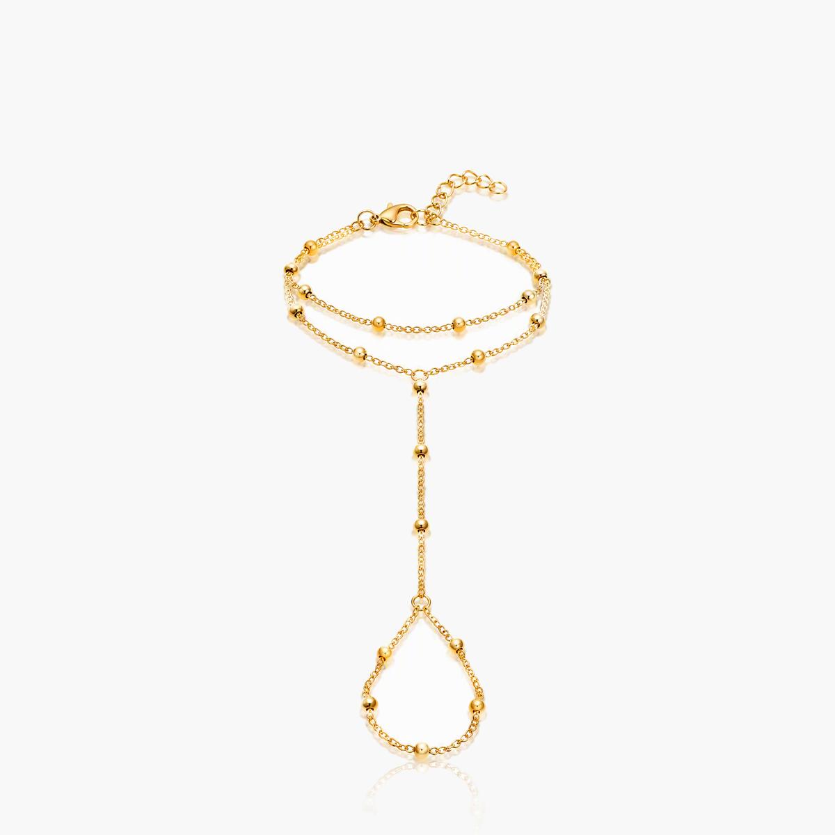 Dainty Double Layer Hand Chain Bracelet