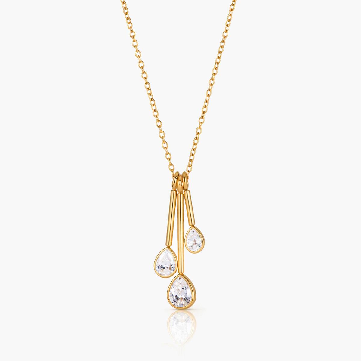 Dainty Teardrop Cluster Pendant Necklace