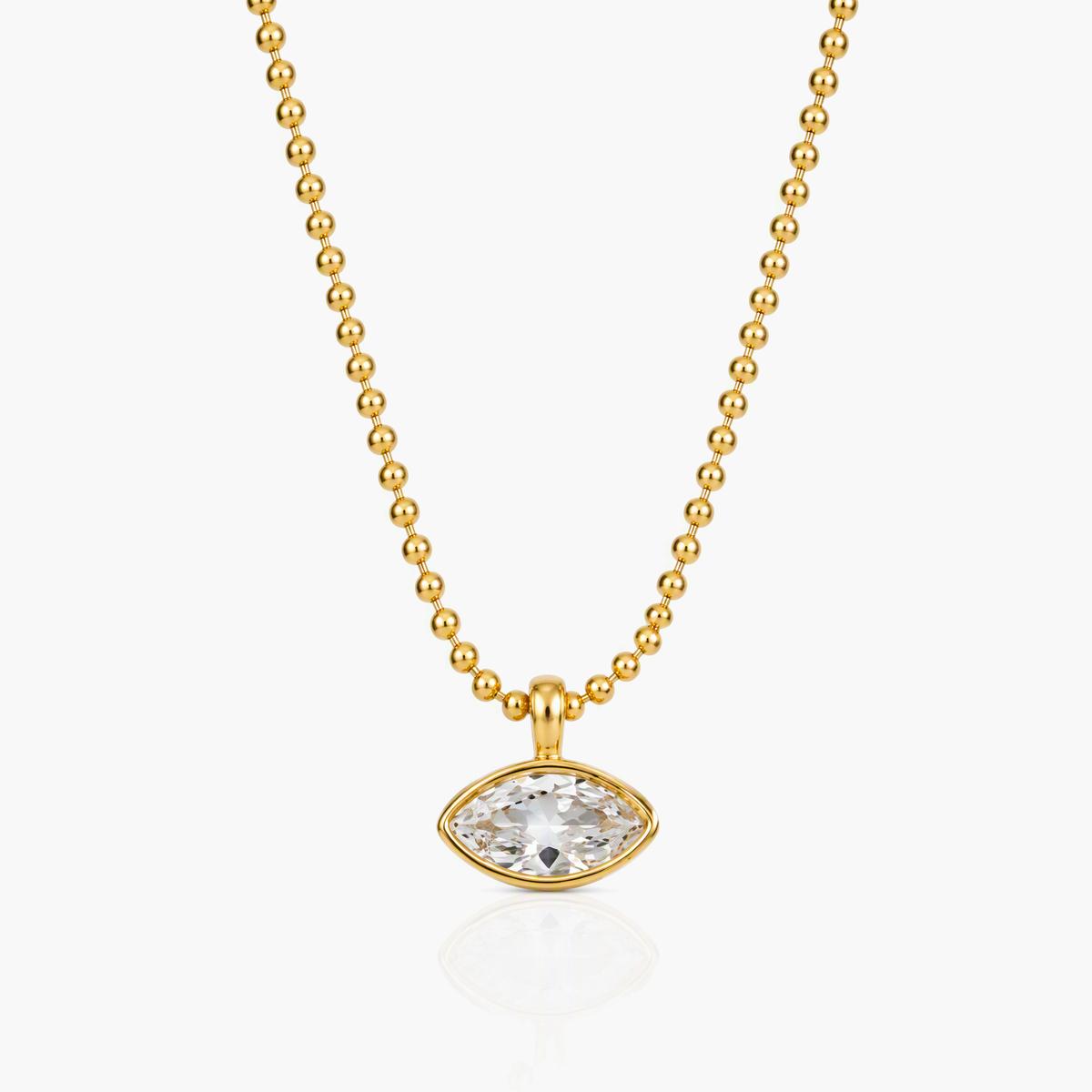 Dainty Geometric Stone Pendant Necklace