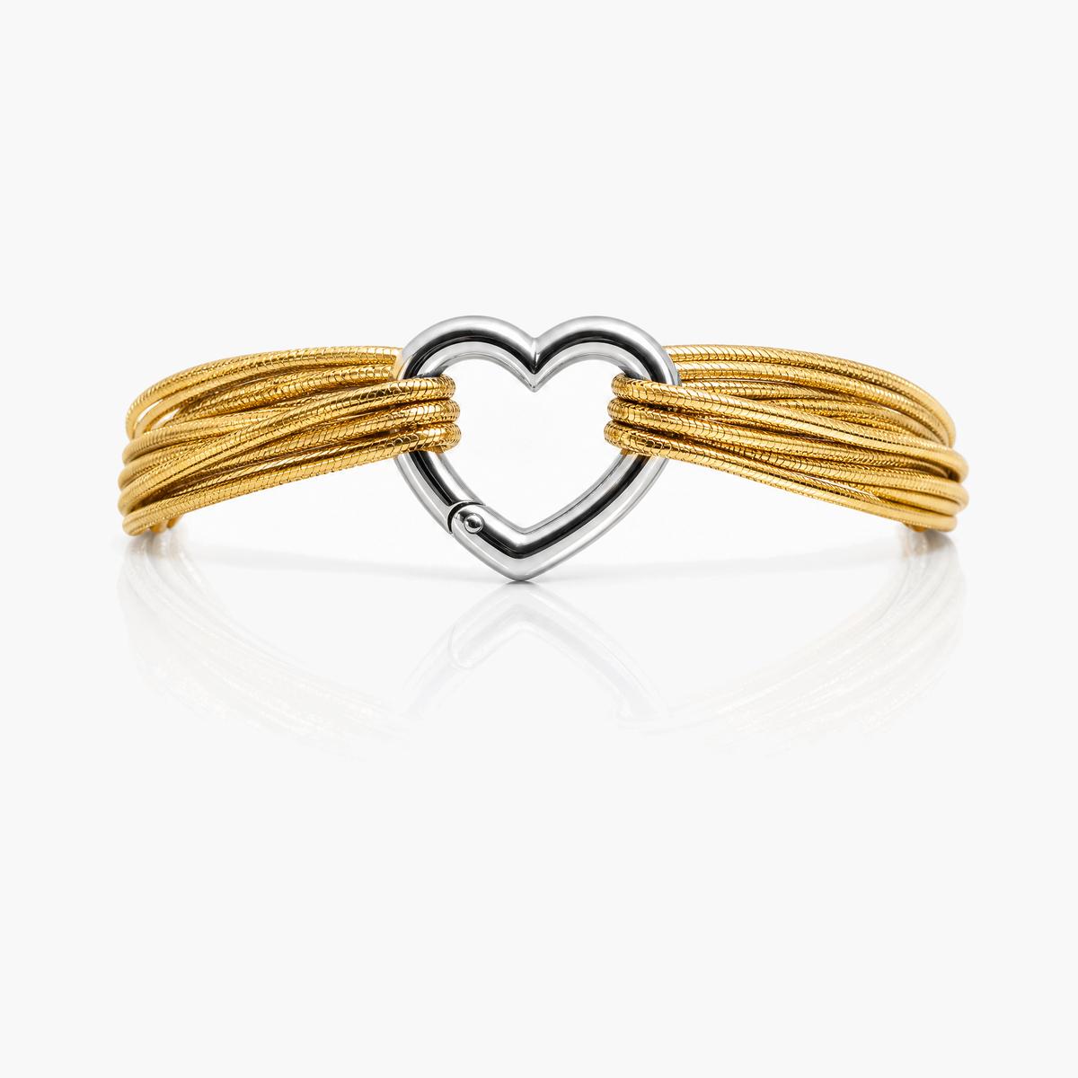 Heart Charm Snake Chain Bracelet
