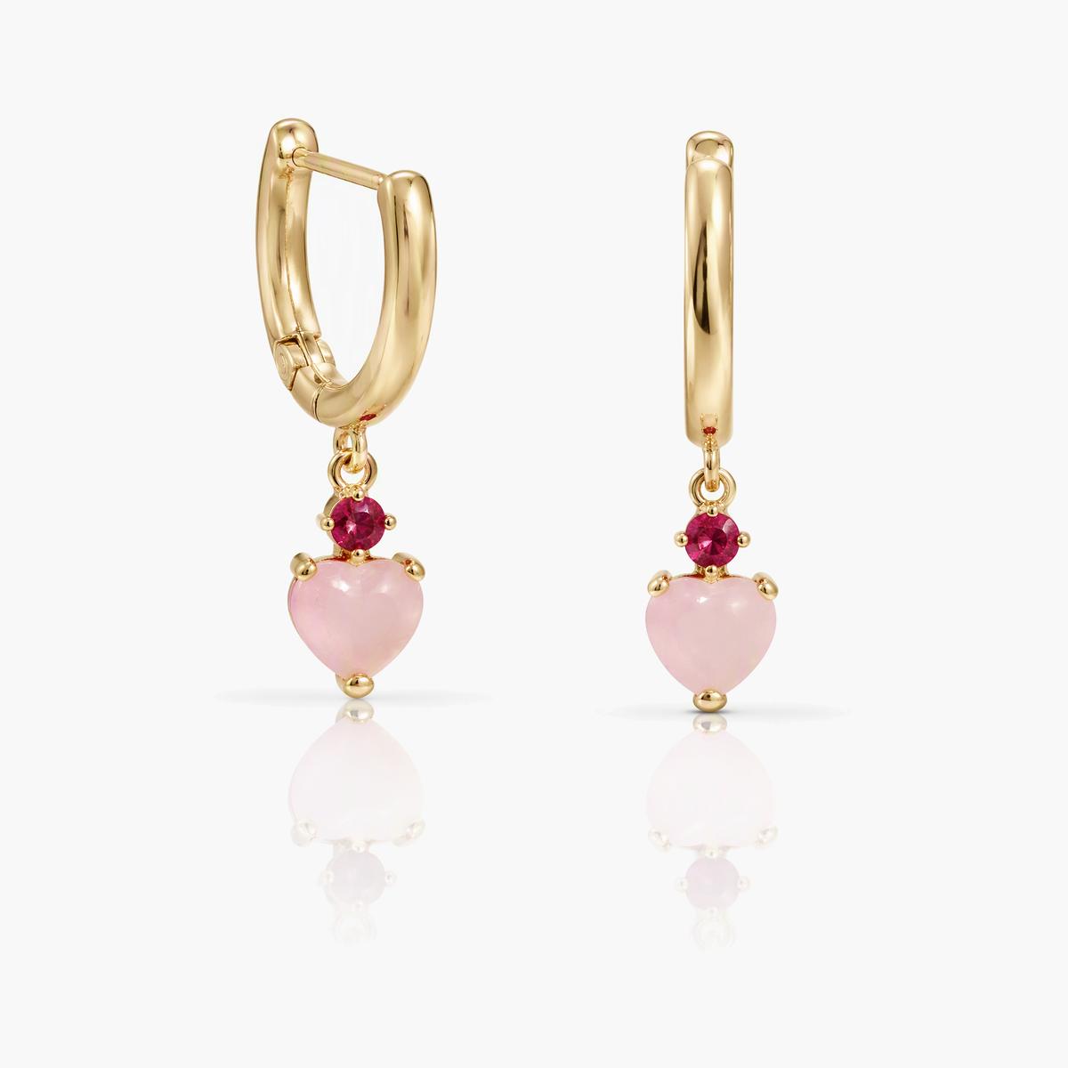 Cute Heart Charm Huggie Earrings
