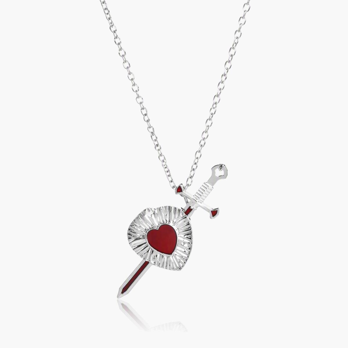 Trendy Sword Through Heart Pendant Necklace