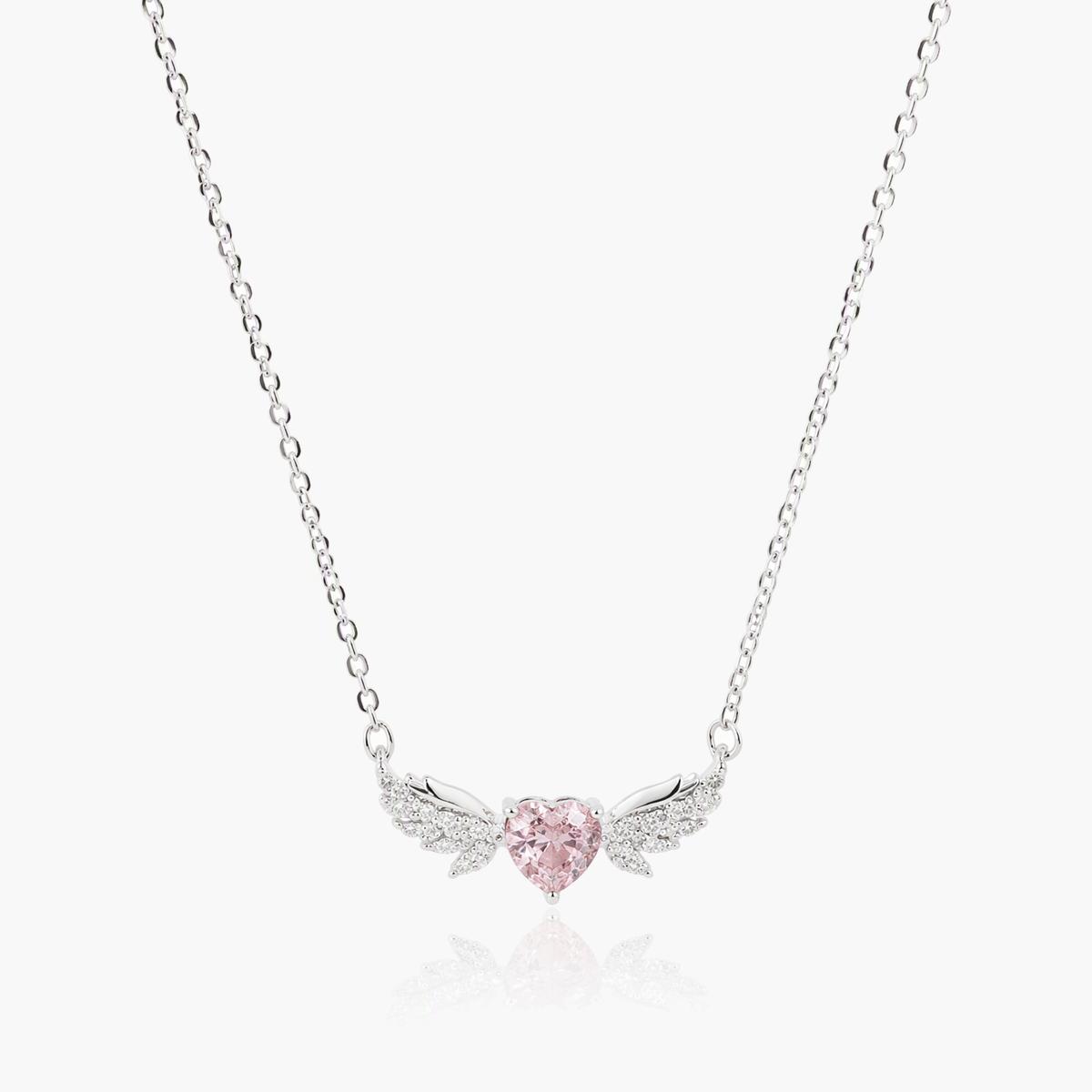Cute Winged Heart Pendant Necklace