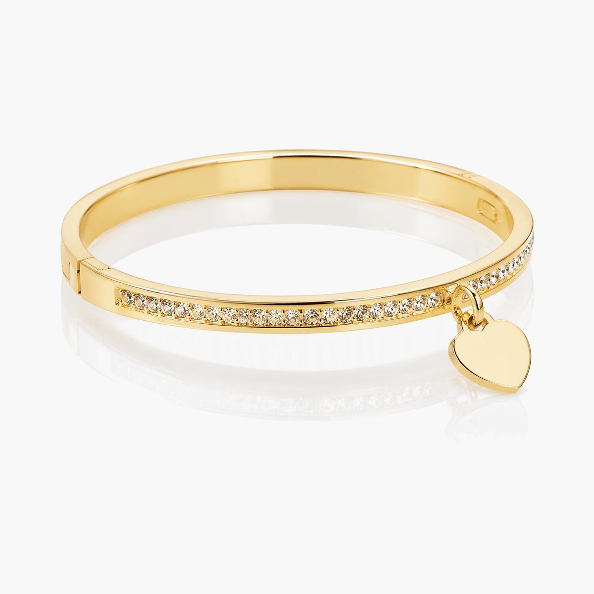 Dainty Heart Charm Bangle