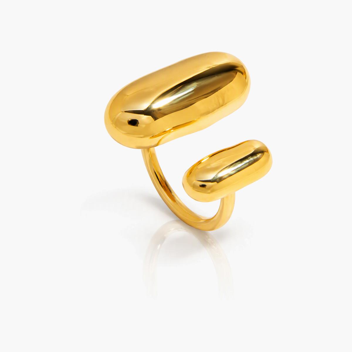 Trendy Double Bean Open Ring
