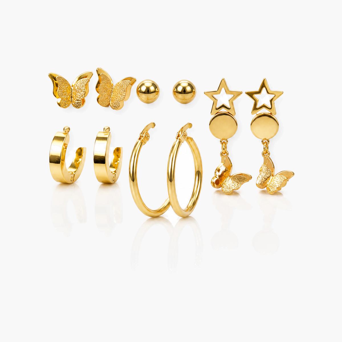 Trendy Butterfly Star Hoop Earrings