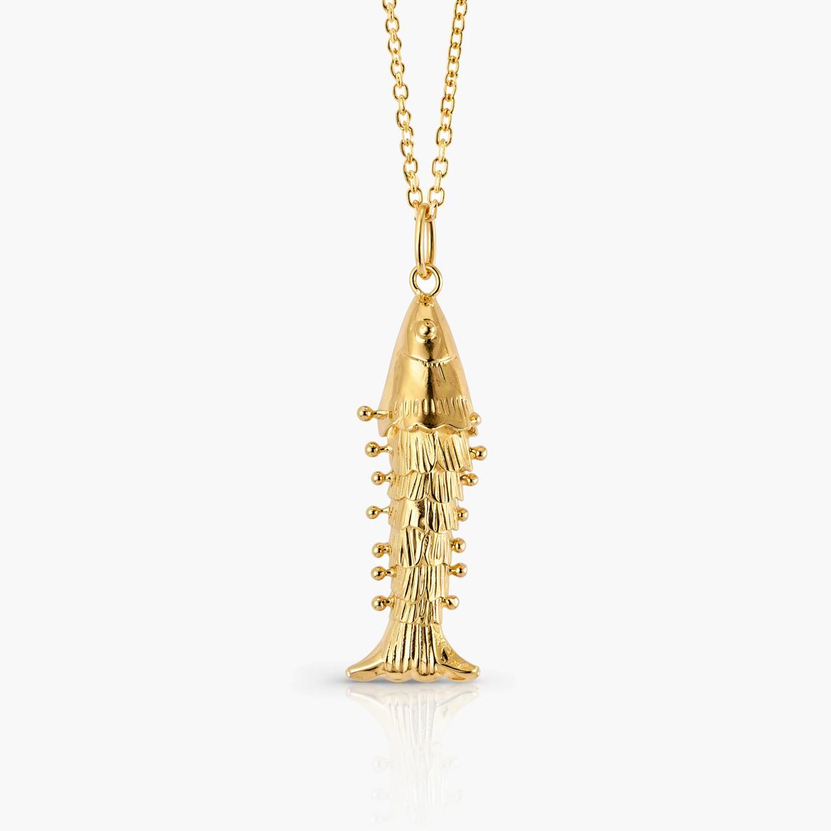 Articulated Fish Pendant Necklace