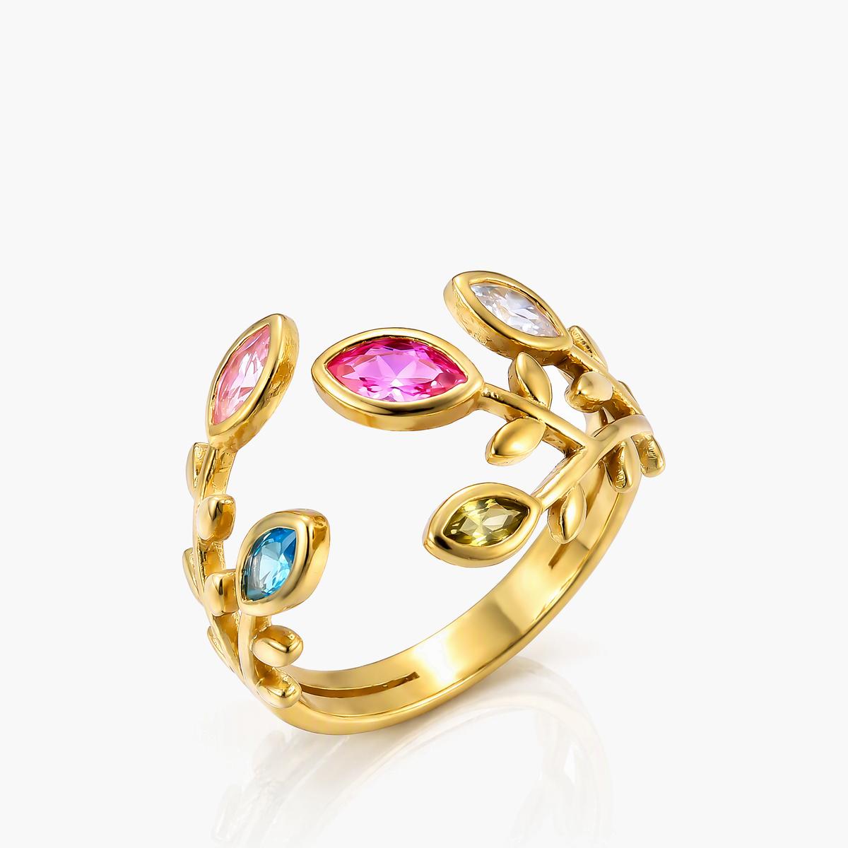 Dainty Leaf Branch Ring