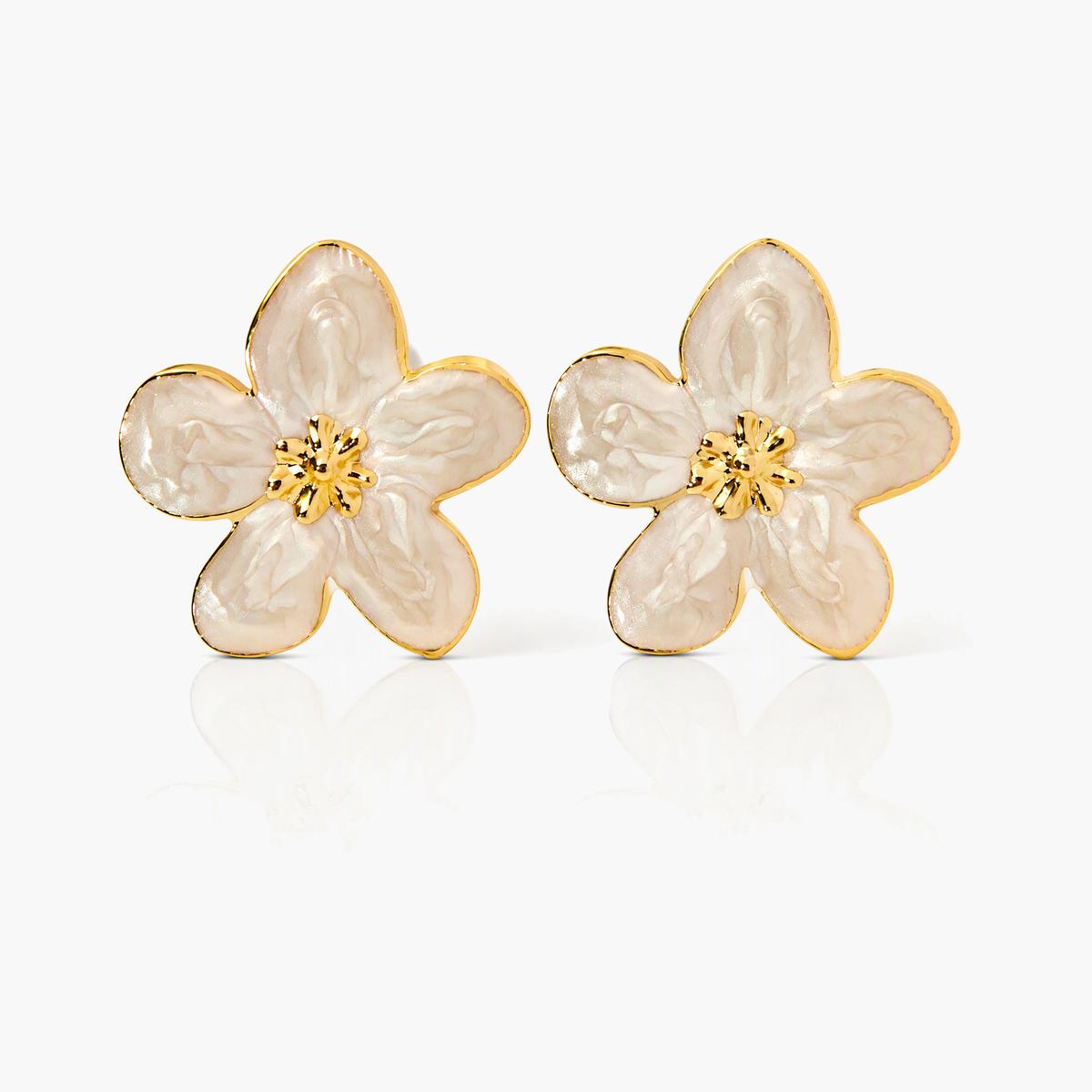 Butterfly Flower Heart Stud Earrings