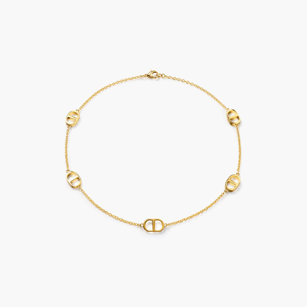 Minimalist Interlocking Oval Necklace