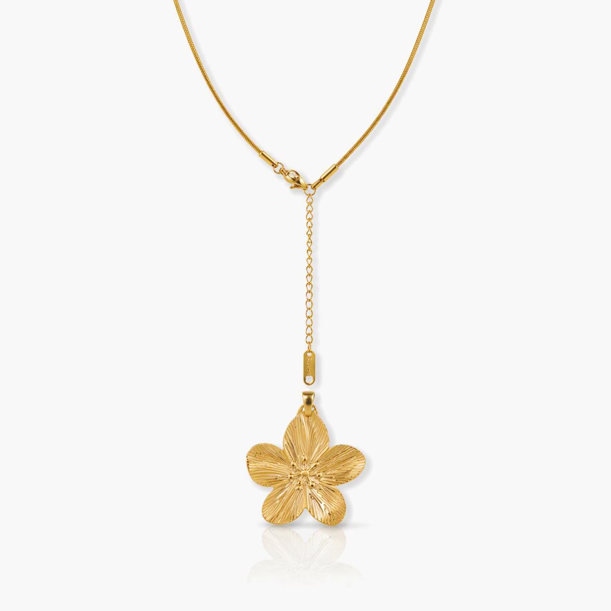 Textured Flower Pendant Necklace