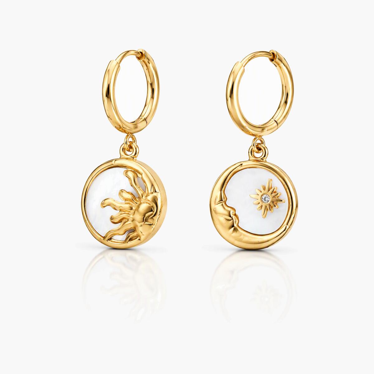 Sun Disc Drop Earrings