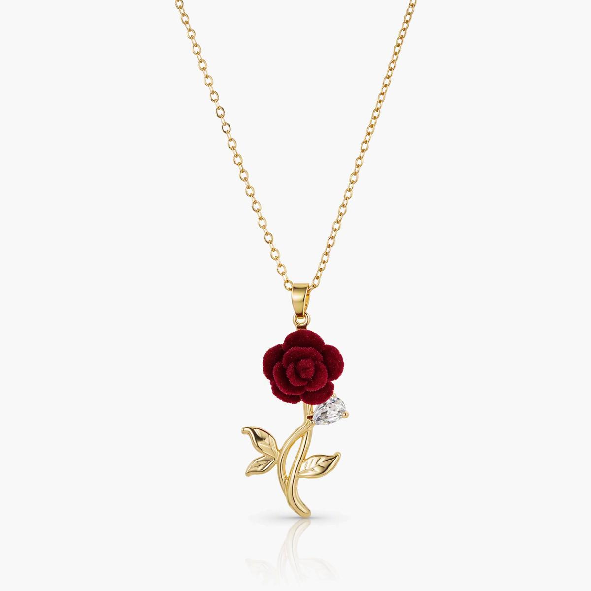 Elegant Rose Vine Pendant Necklace
