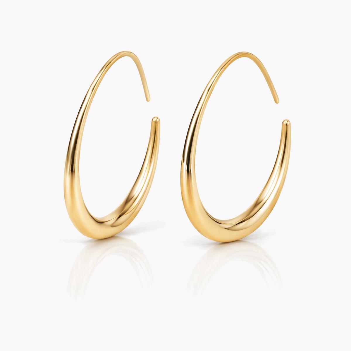 Minimalist Open Teardrop Hoop Earrings
