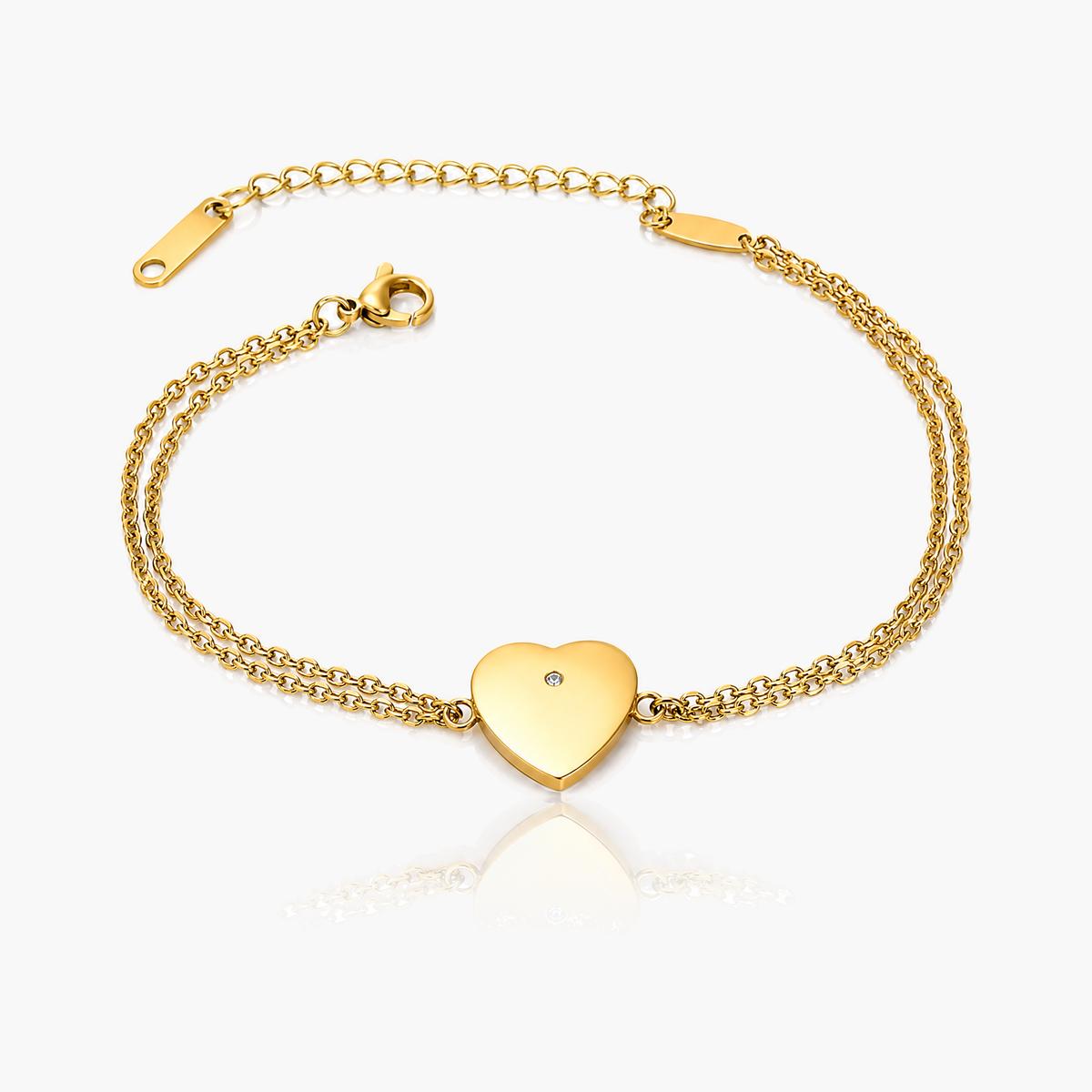 Cute Heart And Lock Charm Bracelet