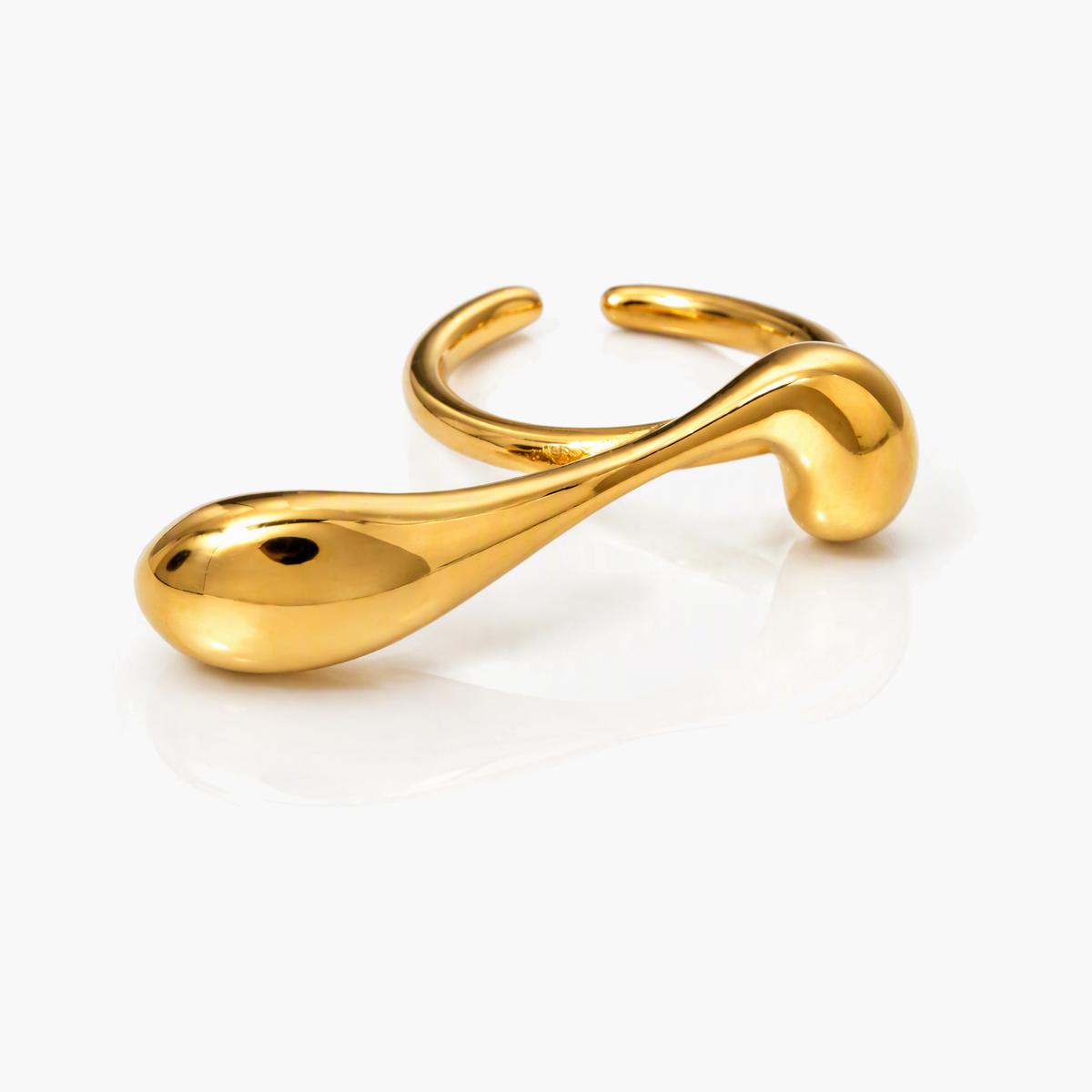 Minimalist Water Drop Open Ring
