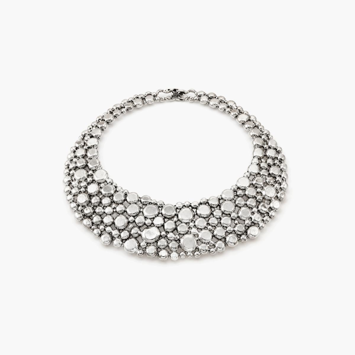 Chunky Textured Bead Bib Necklace