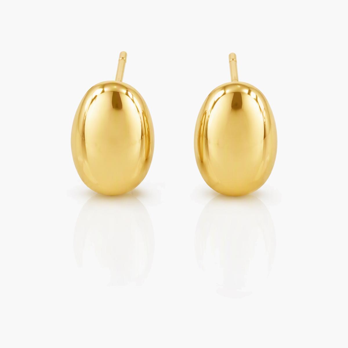 Minimalist Oval Stud Earrings