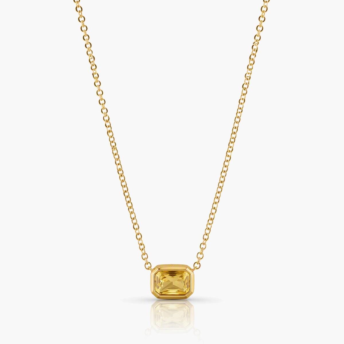 Minimalist Rectangular Stone Pendant Necklace