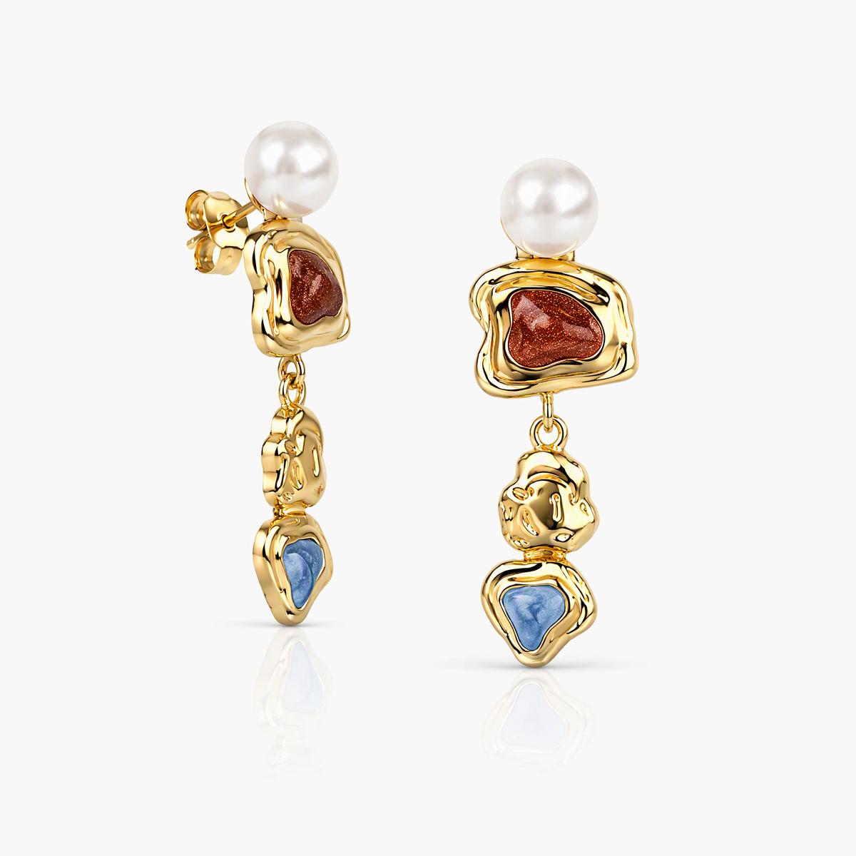 Trendy Pearl Heart Drop Earrings