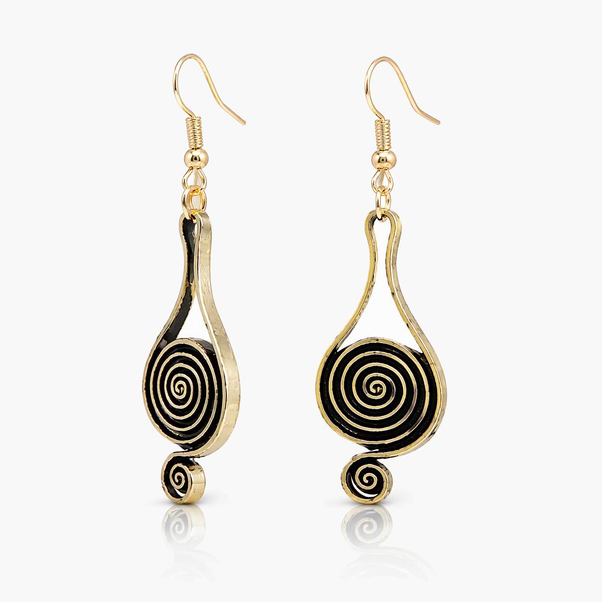 Boho Spiral Drop Earrings