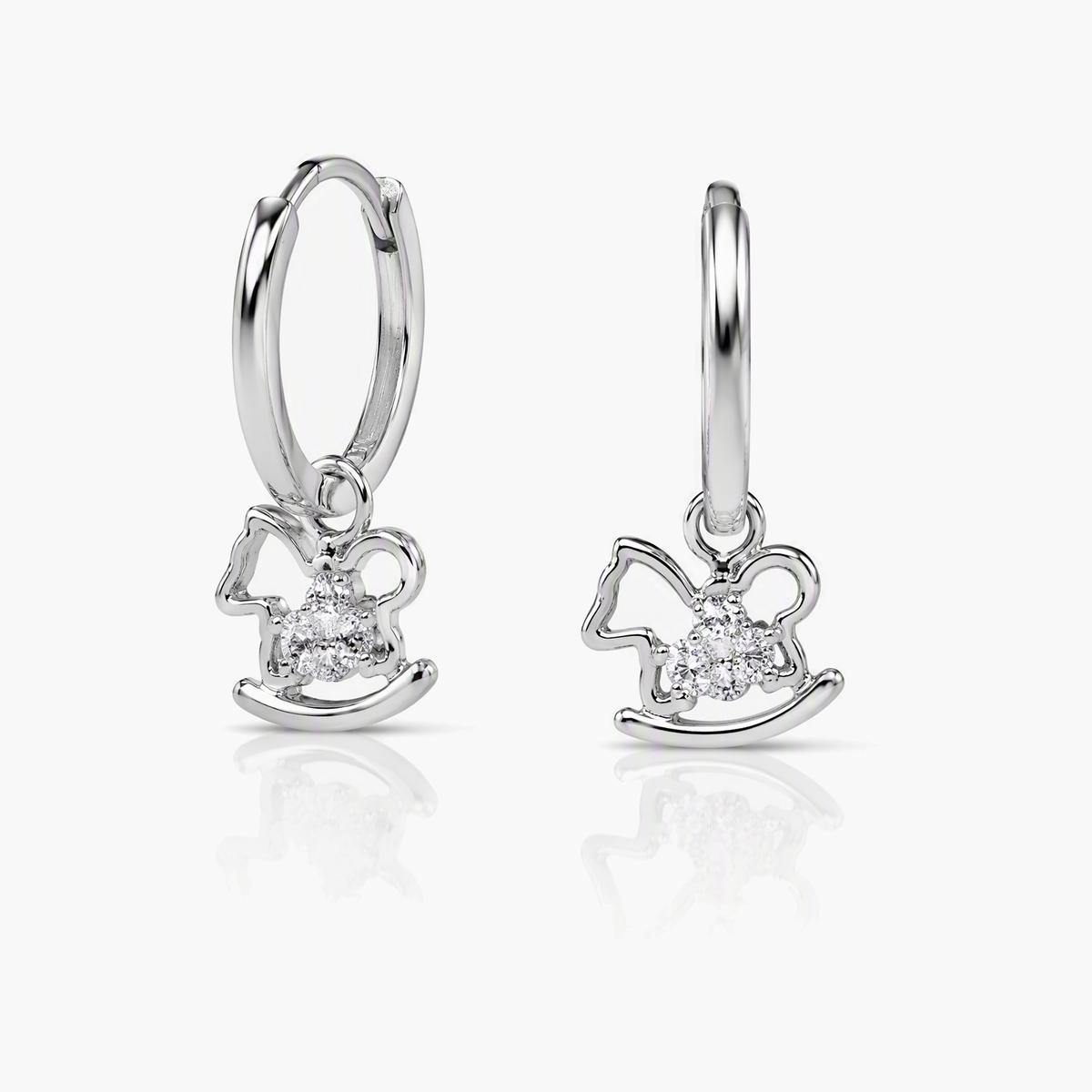 Cute Rocking Horse Huggie Earrings