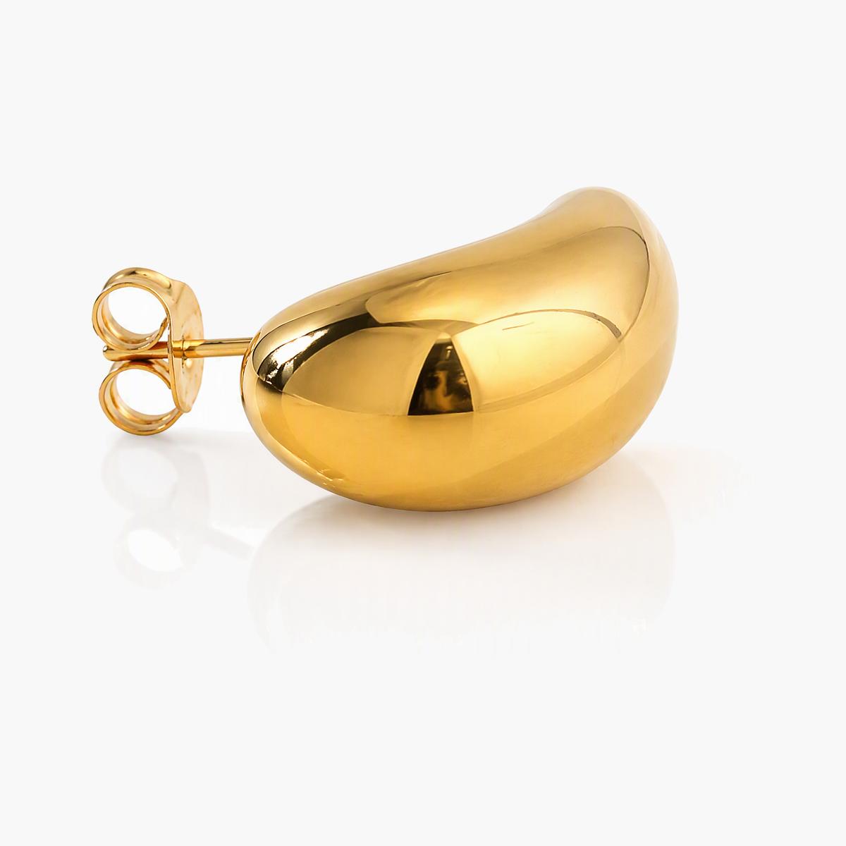 Curved Bean Huggie Earrings
