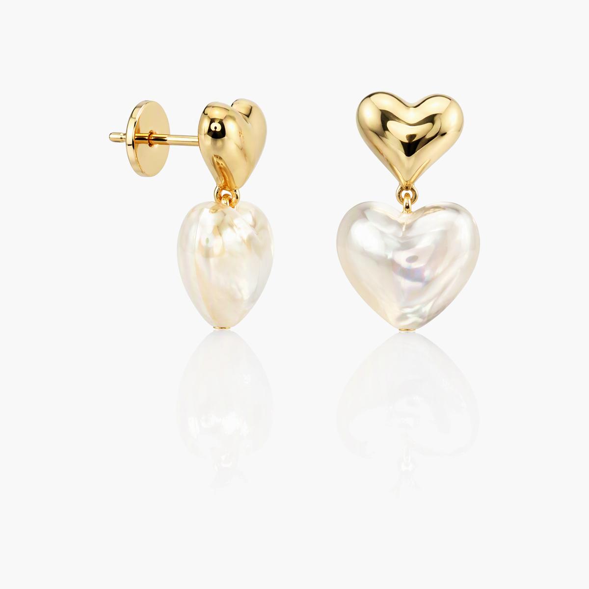 Trendy Double Heart Drop Earrings