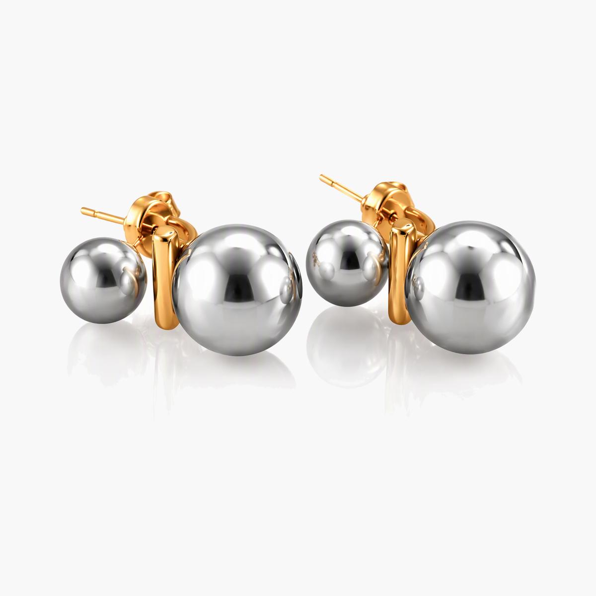 Double Stone Stud Earrings