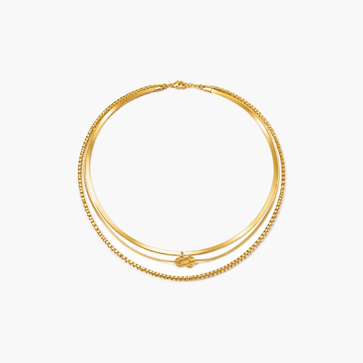 Dainty Love Knot Layered Necklace