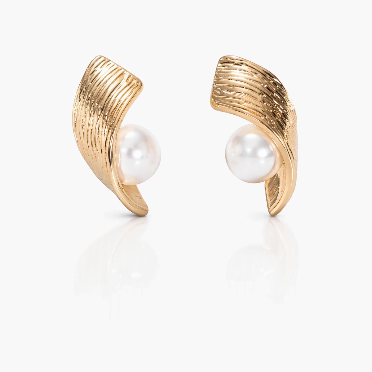 Pearl Accent Geometric Earrings