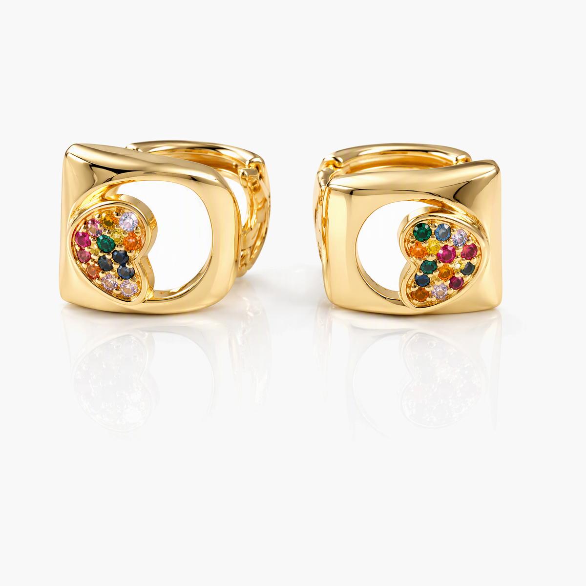 Trendy Heart Lock Huggie Earrings