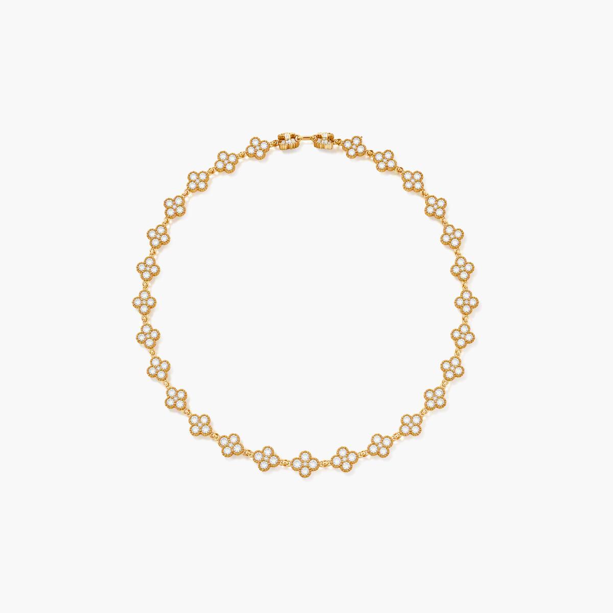 Elegant Flower Link Chain Necklace
