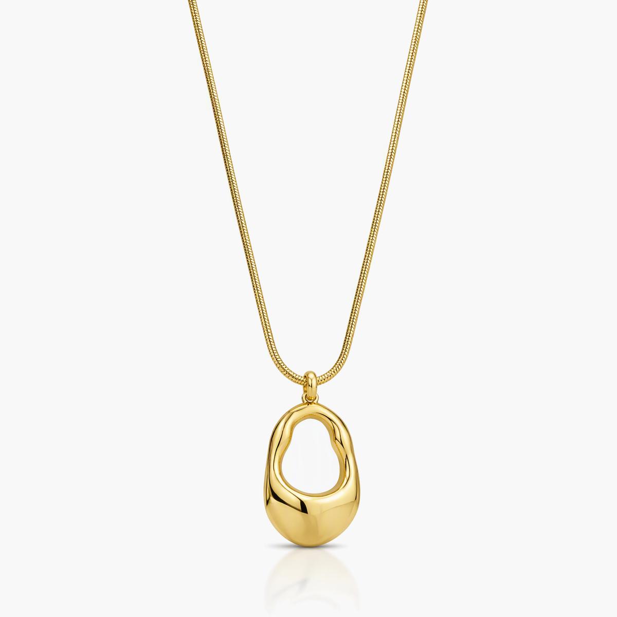 Minimalist Open Teardrop Pendant Necklace