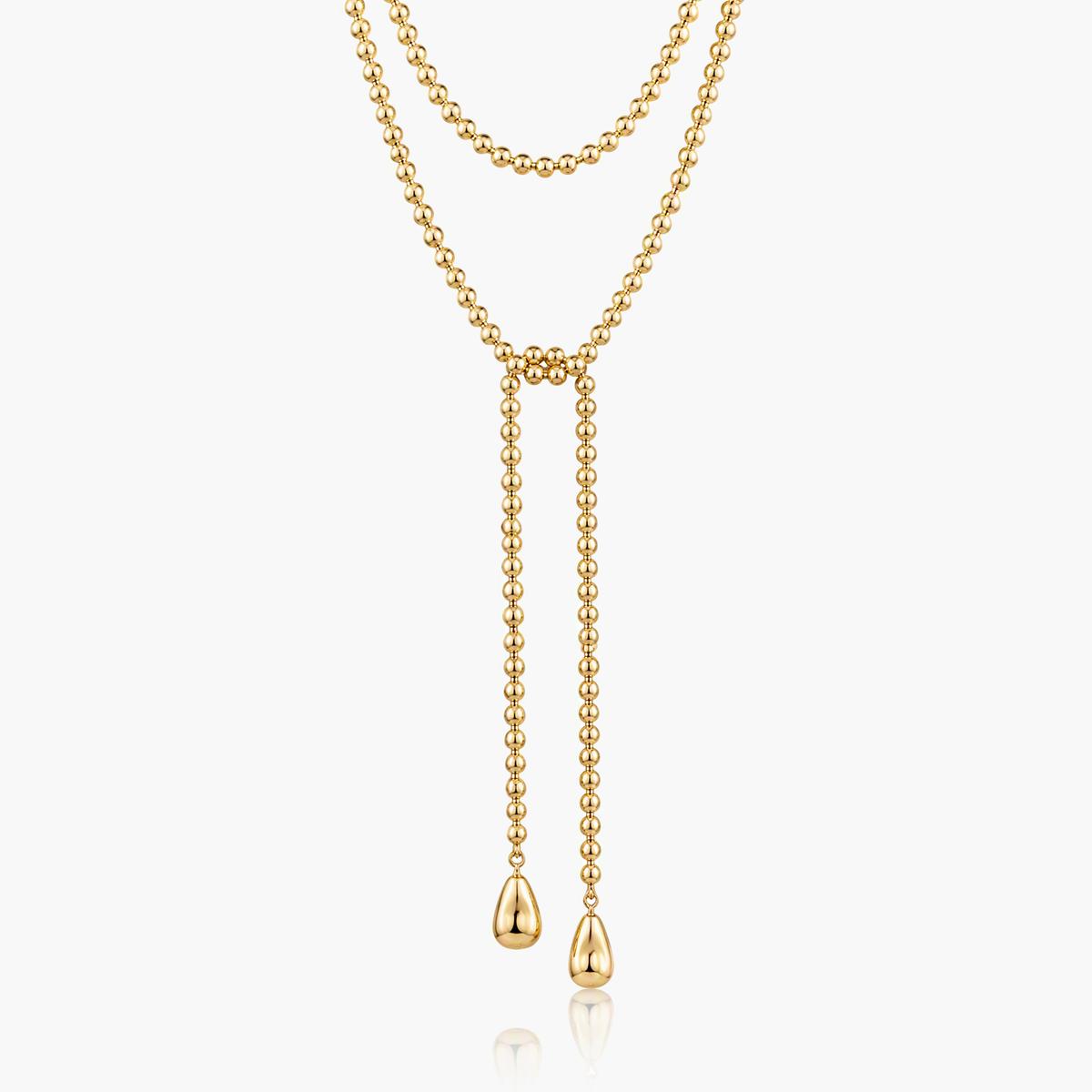 Layered Bead Lariat Necklace