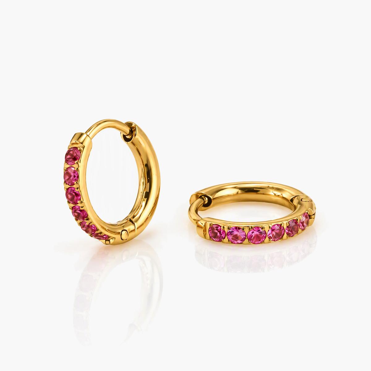 Dainty Paved Stone Huggie Earrings