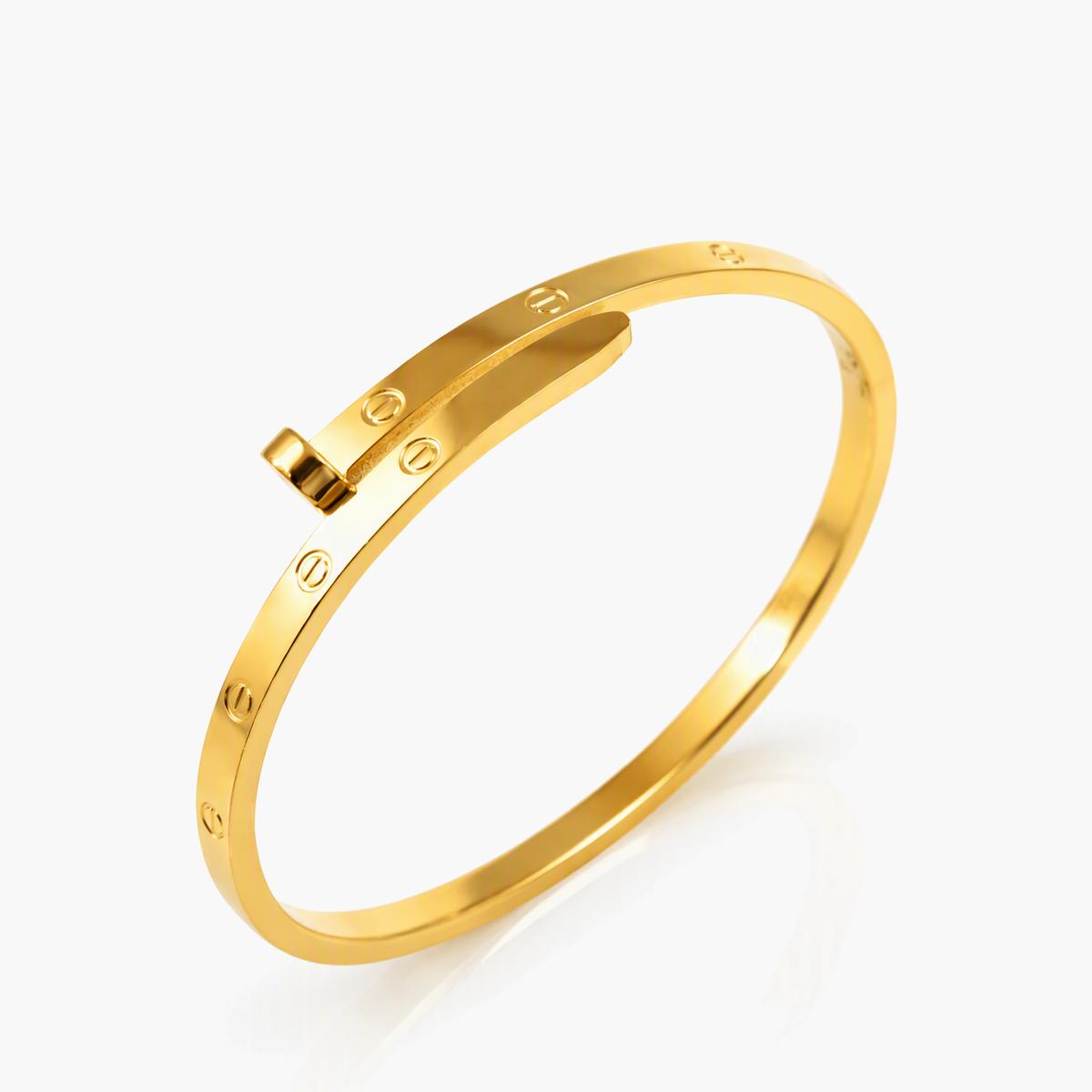 Minimalist Screw Motif Cuff Bracelet