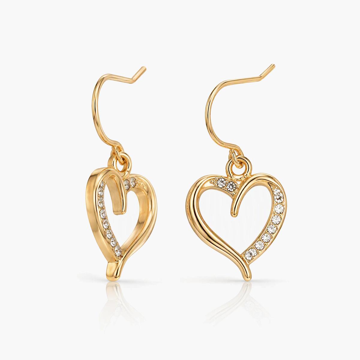 Dainty Open Heart Drop Earrings