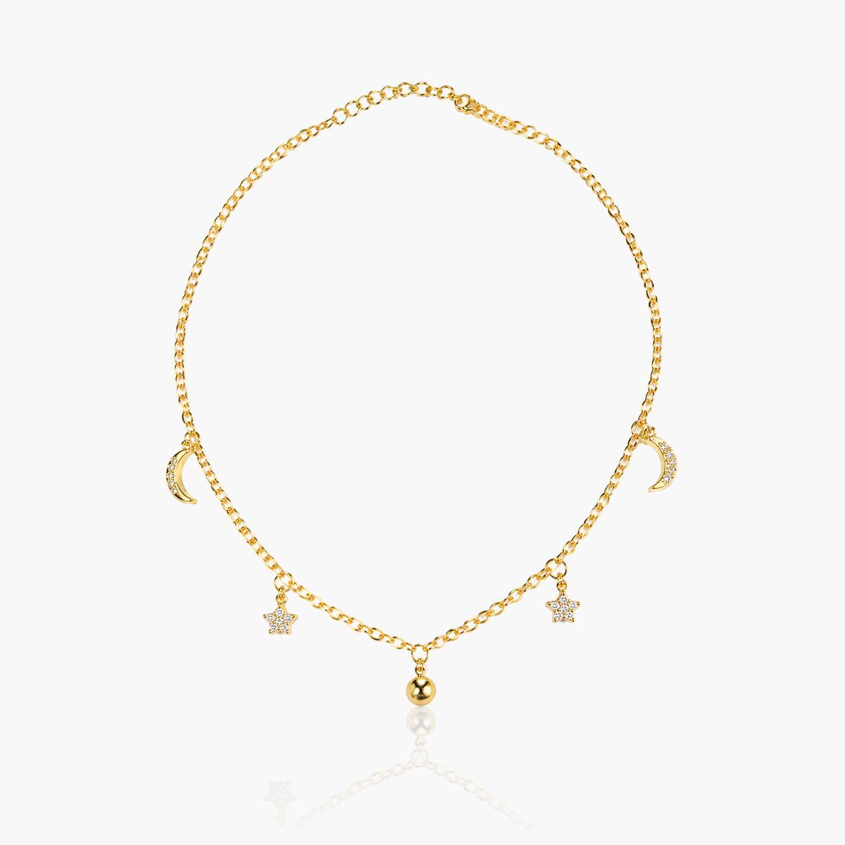 Dainty Moon and Star Charm Bracelet