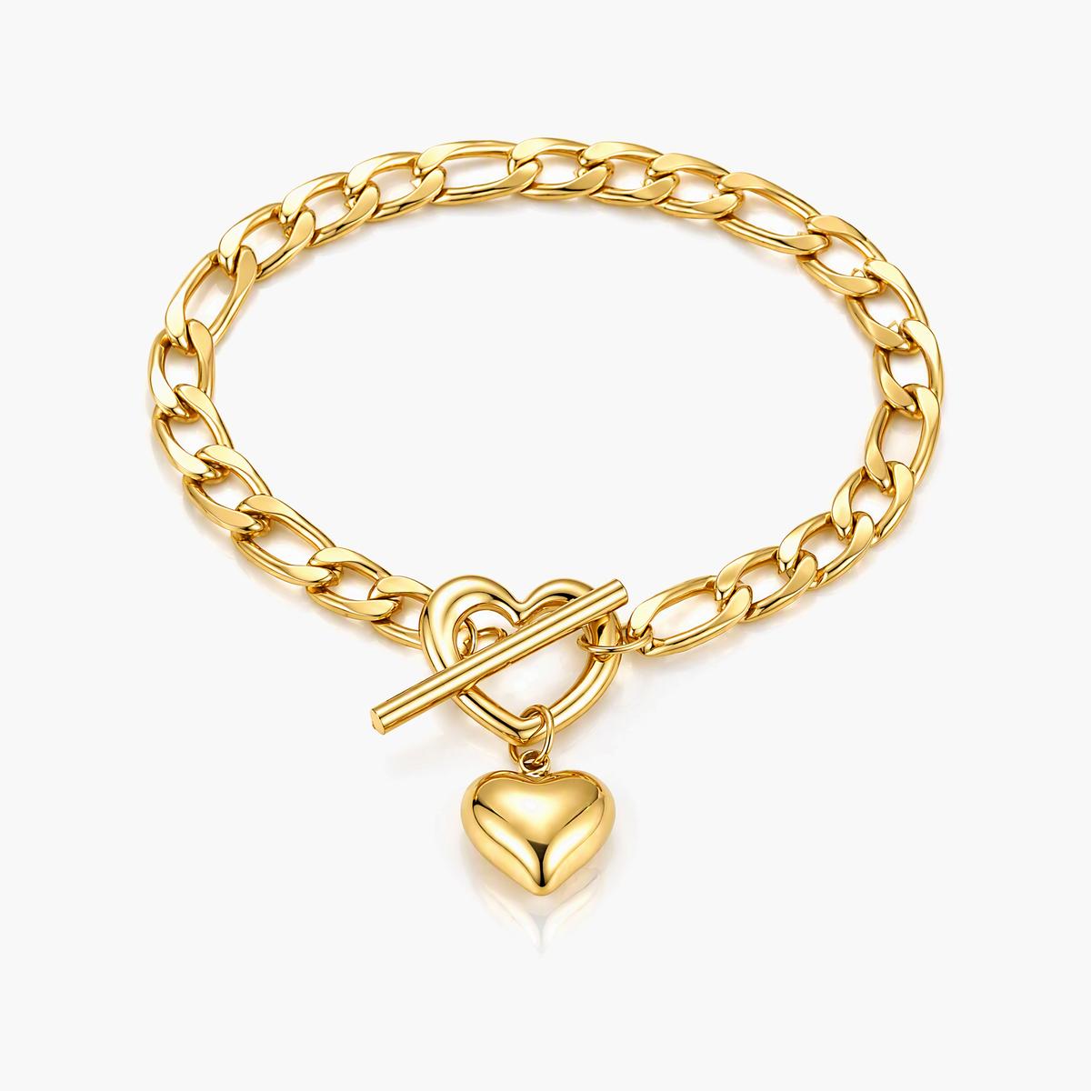Trendy Heart Toggle Bracelet
