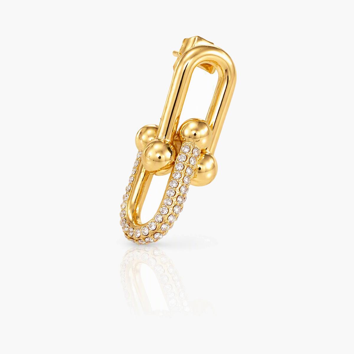 Trendy Sphere Link Stud Earrings