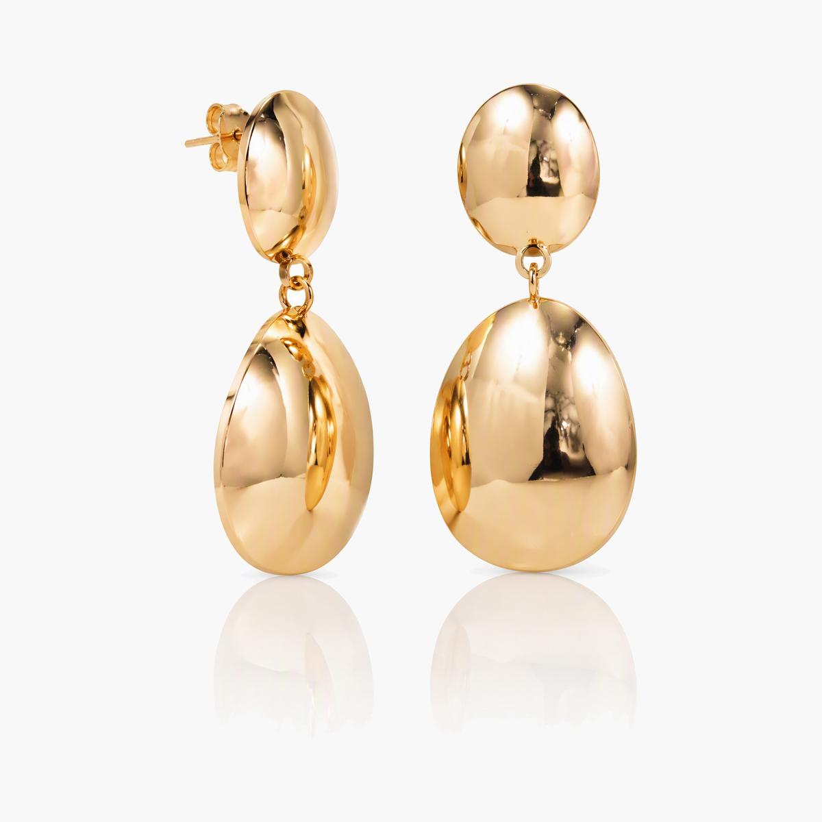 Double Oval Drop Earrings
