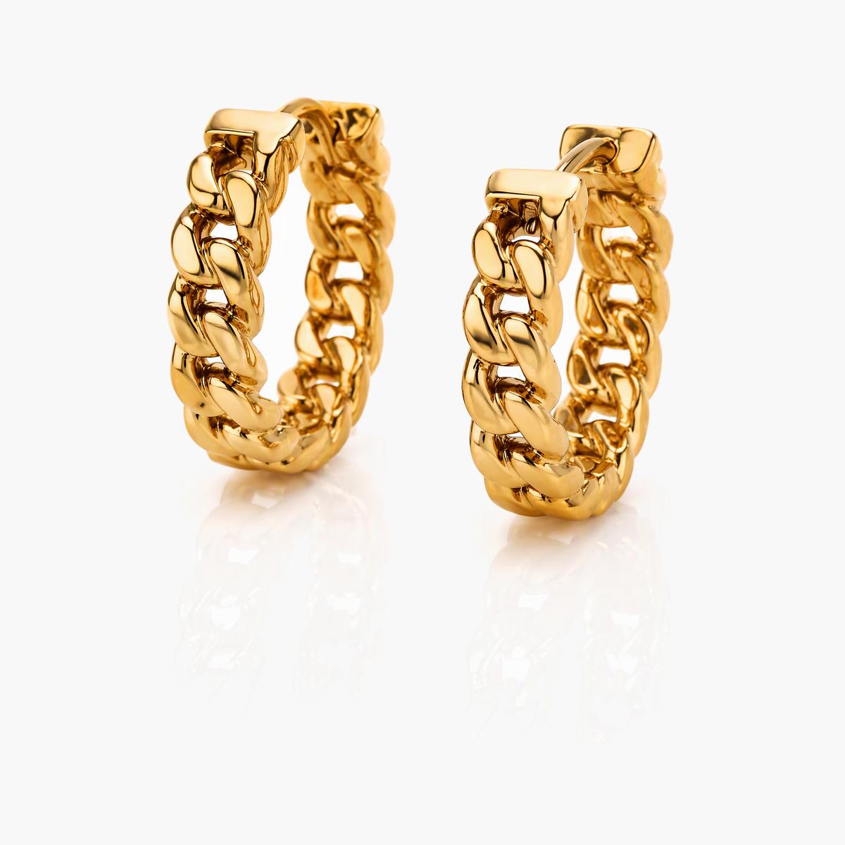 Mixed Motif Huggie Earrings