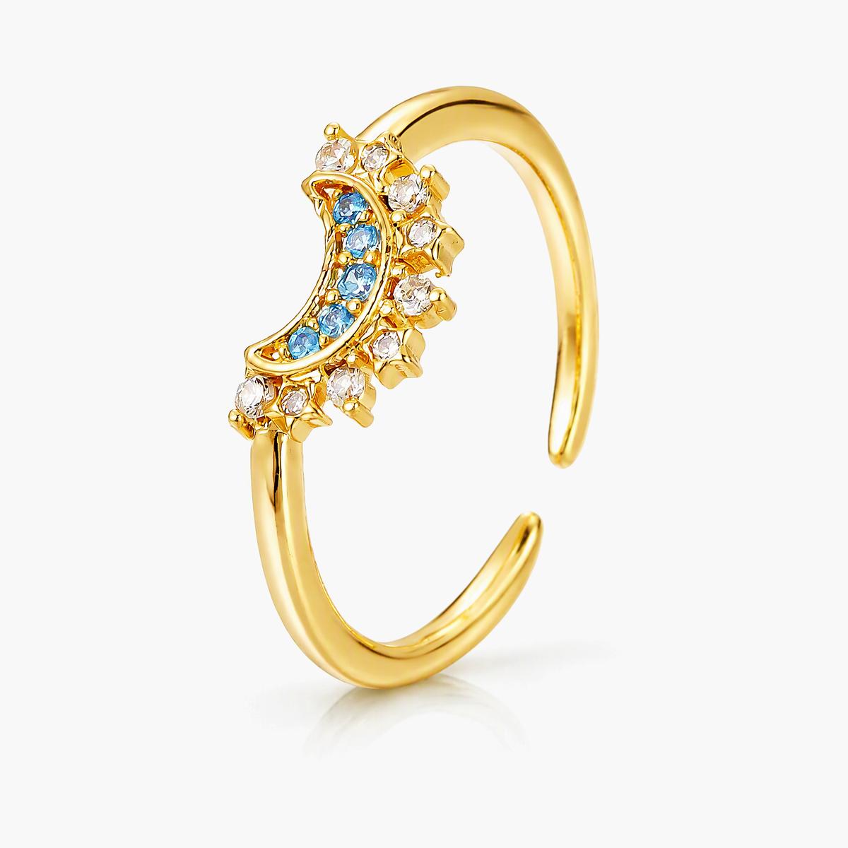 Sun and Moon Open Cuff Ring