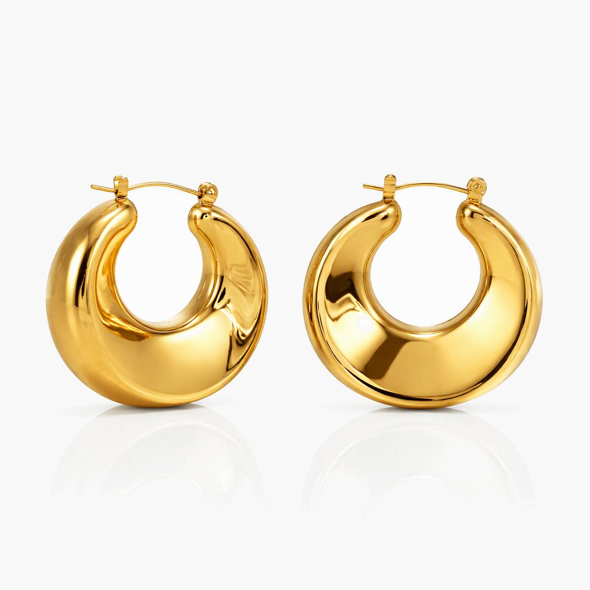 Chunky C-Shaped Hoop Earrings