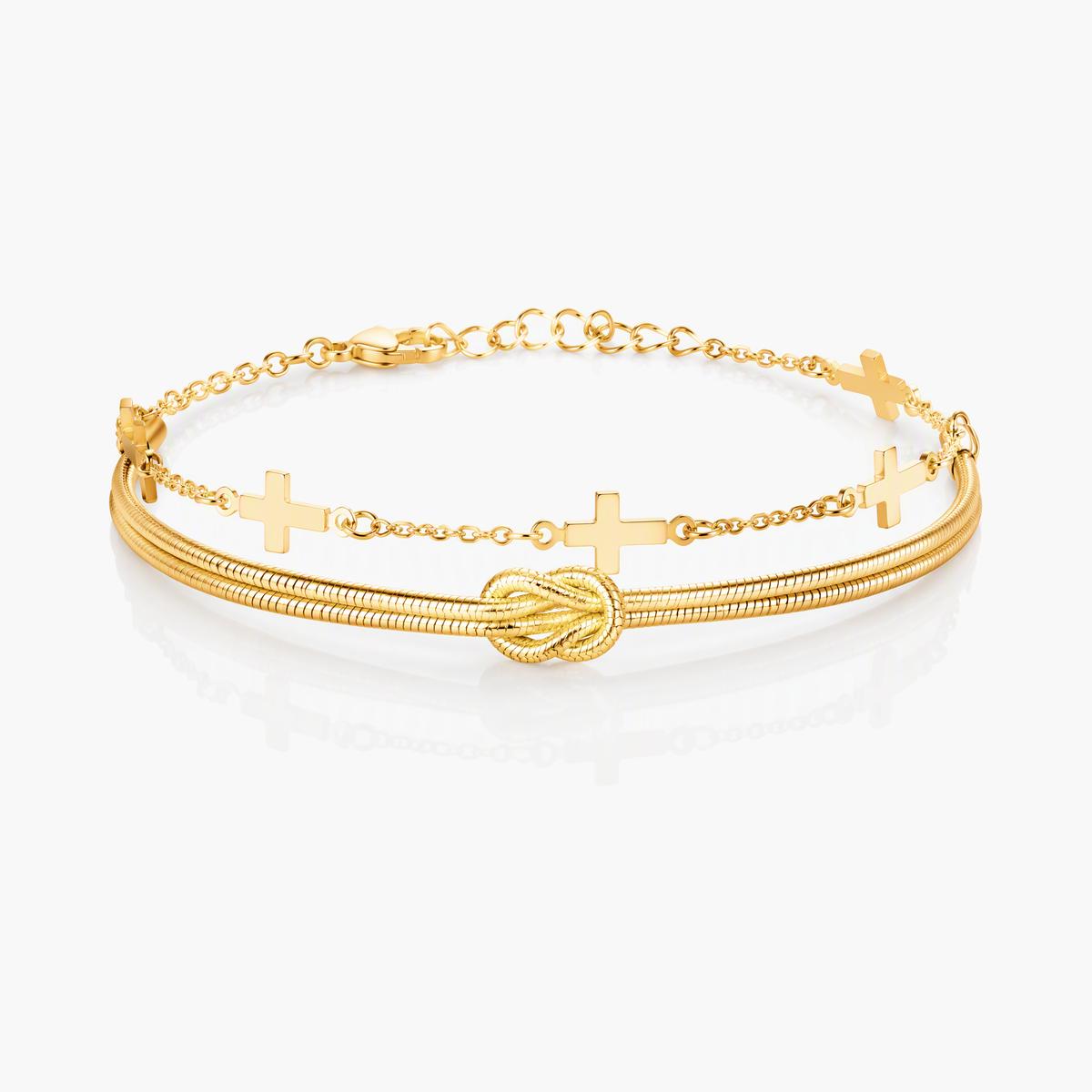 Dainty Cross And Knot Bracelet