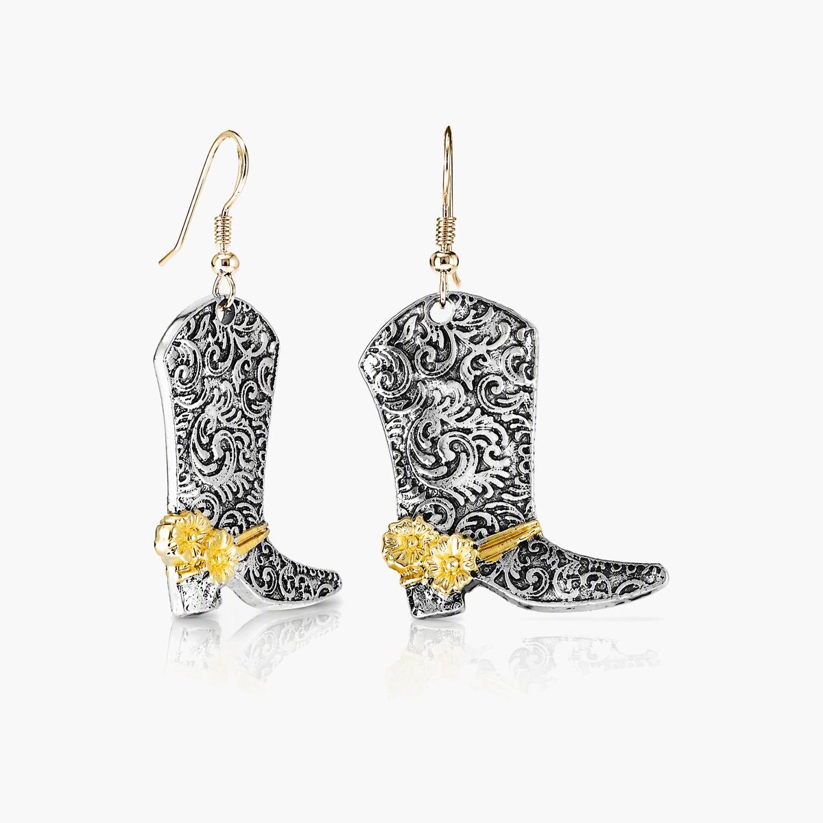 Vintage Cowboy Boot Drop Earrings